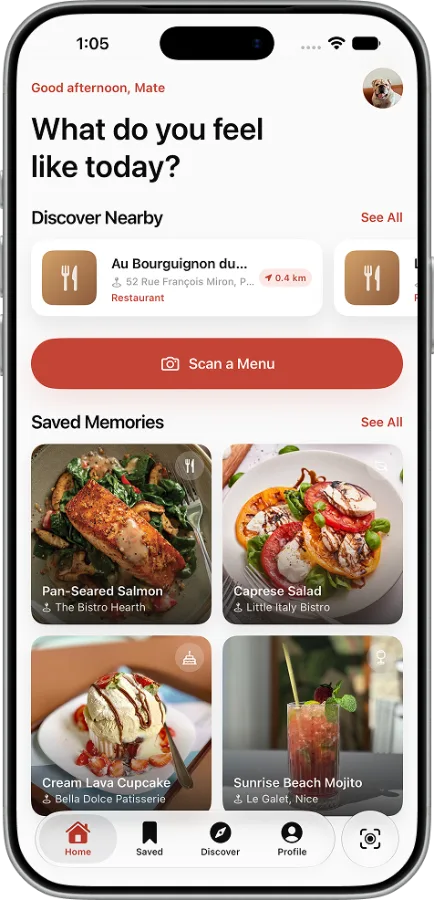 Peekish home screen — What do you feel like today?