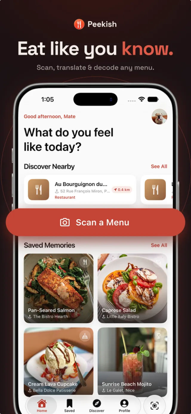 Eat like you know — home screen