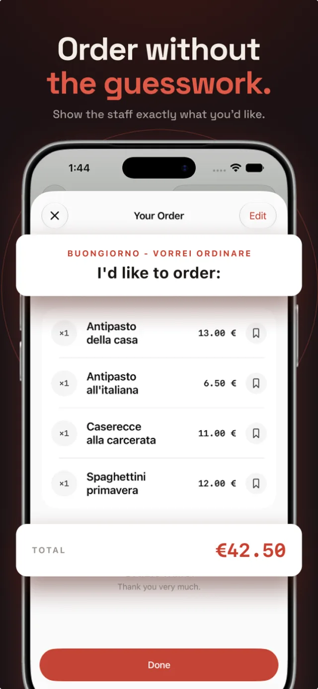 Order without the guesswork